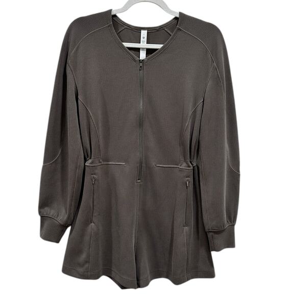 Lululemon Ribbed Softstreme Long-Sleeve Romper In Nomad - Picture 3 of 6